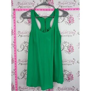 Express Green Racerback Tank with Zip Back